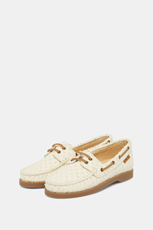 Krem Kadın Boat Shoes 2