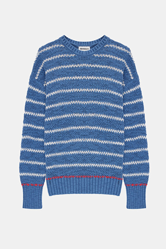 Multicolored Striped Knit Women's Sweater