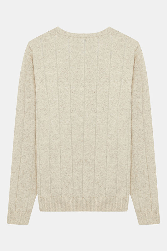 Men's Natural Striped Knit Sweater 2