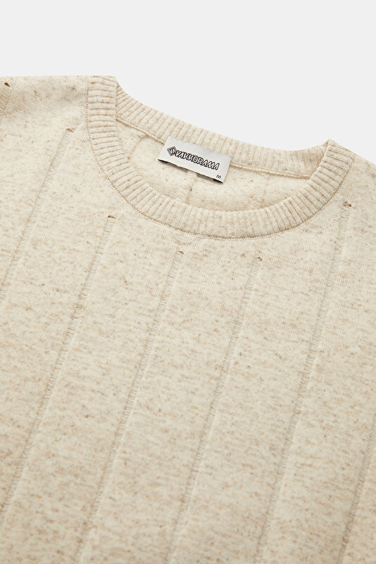 Men's Natural Striped Knit Sweater 3
