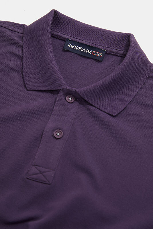 Purple Polo Neck Printed Tshirt 3