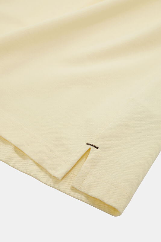 Light Yellow Polo Collar Printed Men's T-Shirt 4