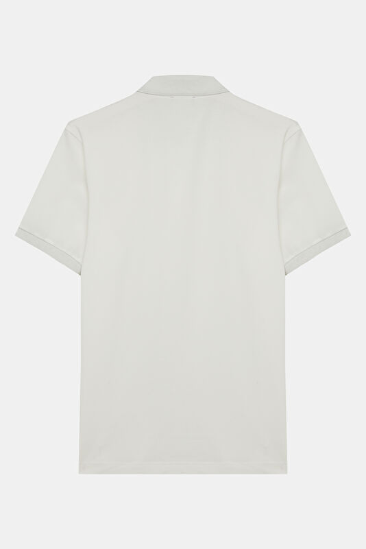 White Polo Neck Printed Men's T-Shirt 2