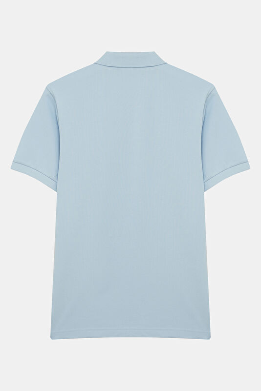 Light Blue Polo Neck Printed Men's T-Shirt 2