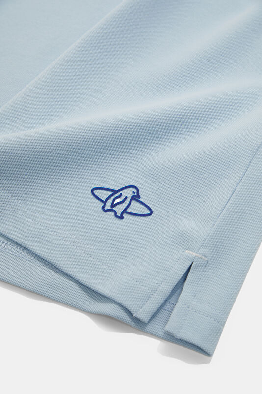Light Blue Polo Neck Printed Men's T-Shirt 4