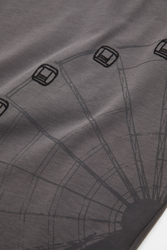 Gray Crew Neck Printed Men's T-Shirt 4