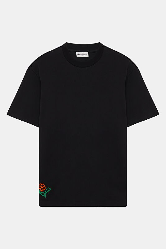 Black Crew Neck Printed Men's T-Shirt 4