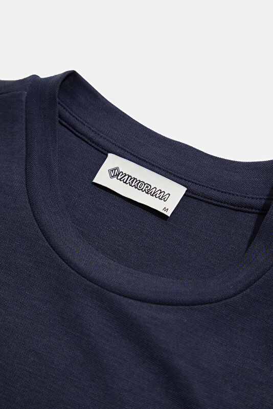 Navy Crew Neck Printed Men's T-Shirt 3