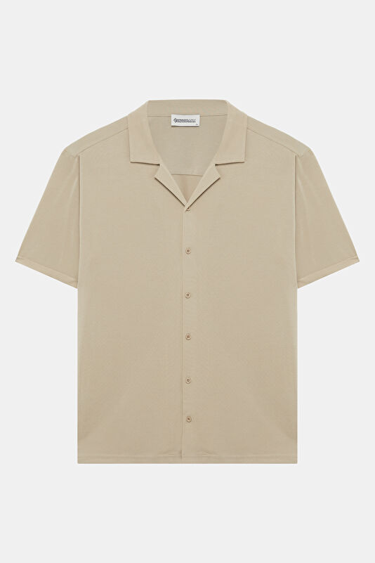 Stone Embellished Resort Collar Men's Shirt 4