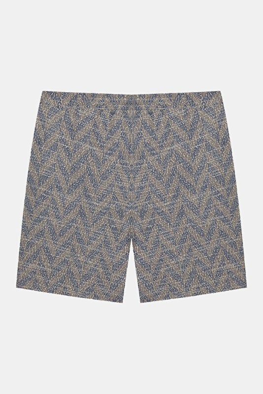 Indigo Patterned Men's Shorts 2