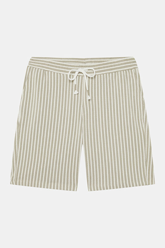 Beige Patterned Men's Shorts