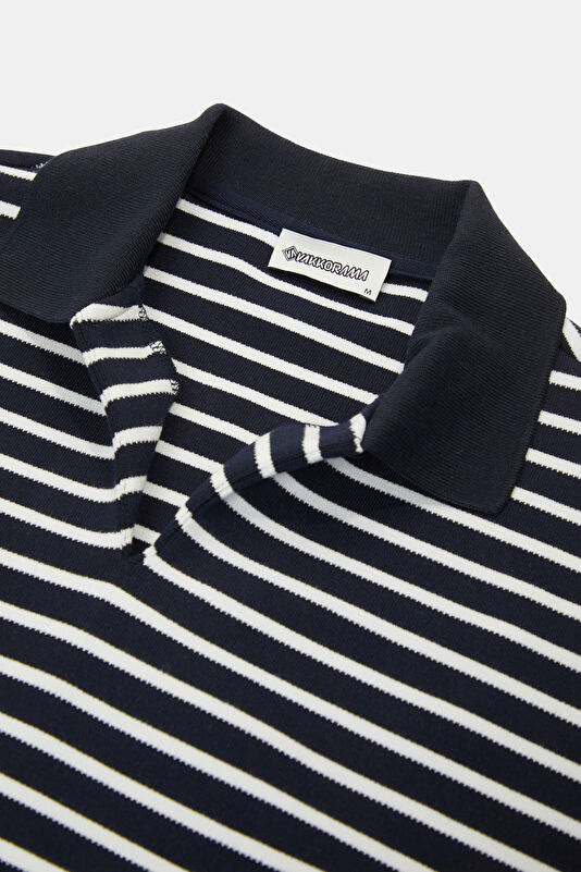 Navy Polo Collar Men's Sweatshirt 3