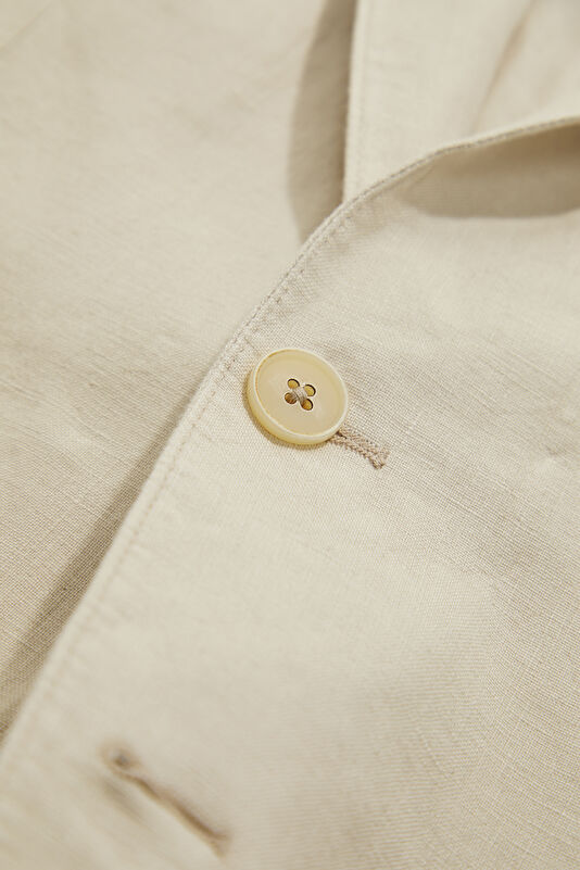 Natural Buttoned Linen Men's Jacket 4