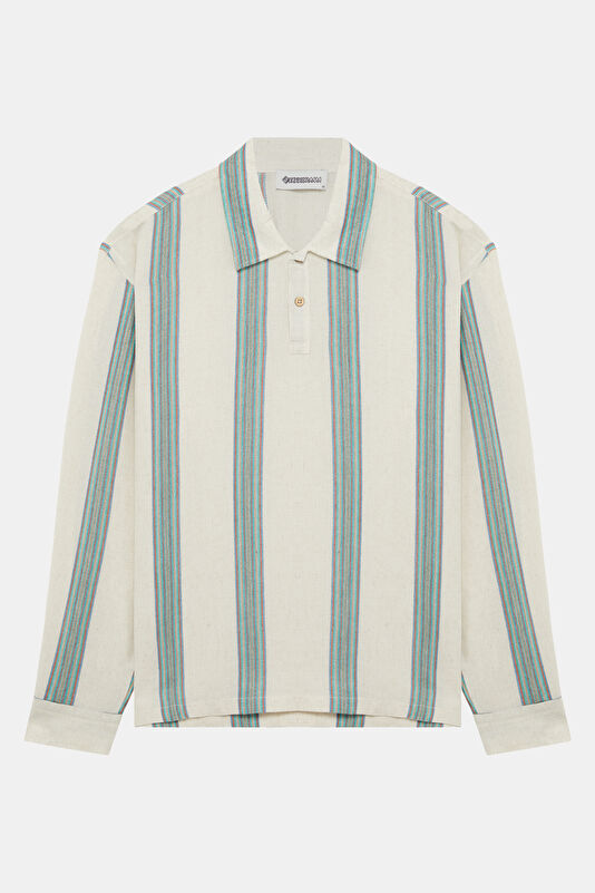 Natural Striped Pattern Regular Men's Shirt 4