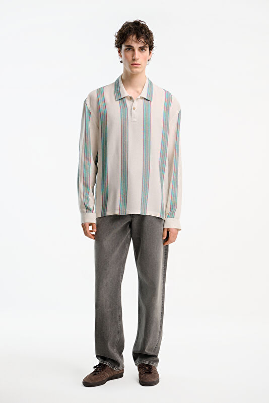 Natural Striped Pattern Regular Men's Shirt 3