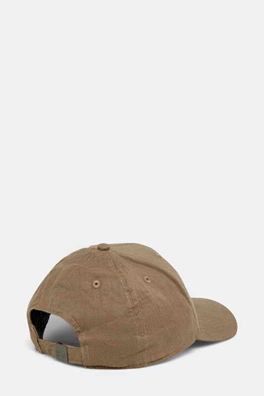 Coffee Embroidered Linen Hat 2