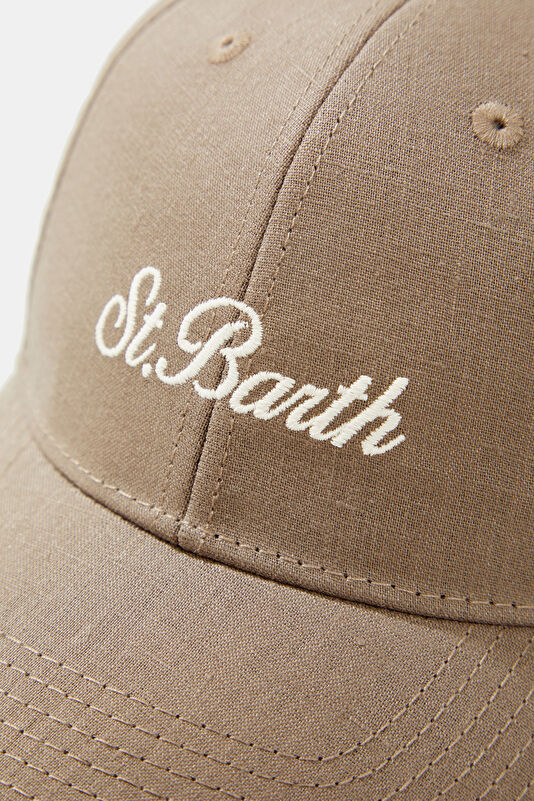 Coffee Embroidered Linen Hat 4