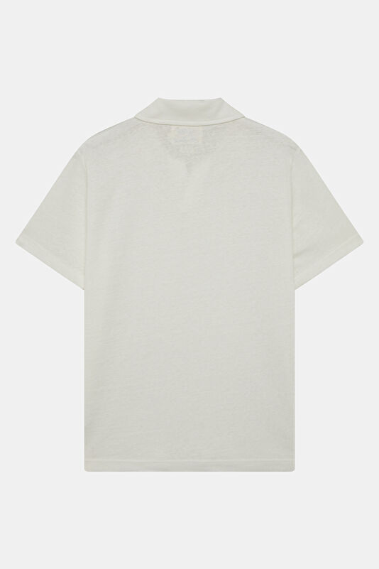 Relax Kalıp Beyaz Polo Yaka Erkek T-Shirt 2