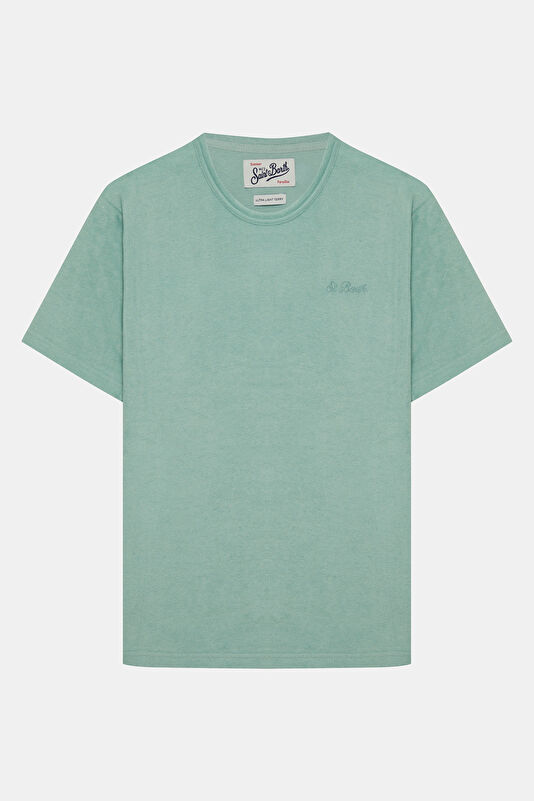 Relax Kalıp Yeşil Bisiklet Yaka Erkek T-Shirt
