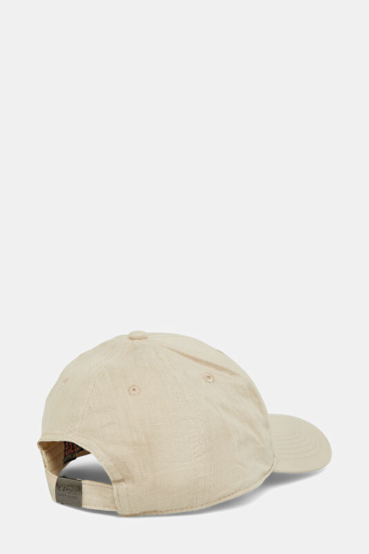 Ecru Embroidered Linen Hat 2