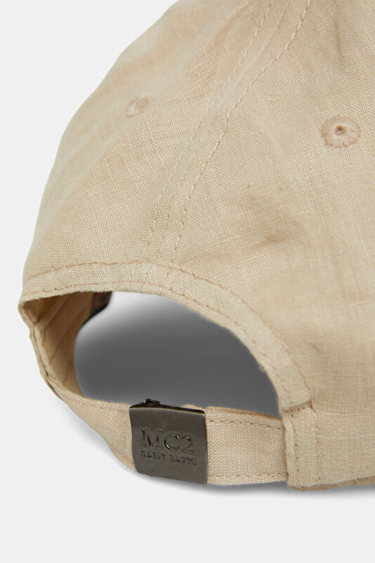 Ecru Embroidered Linen Hat 3