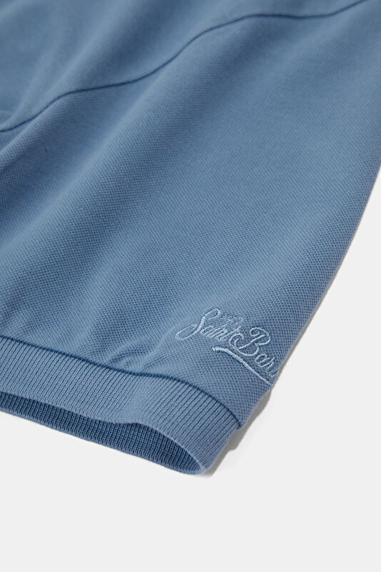 Relax Fit Blue Polo Collar Men's T-Shirt 4