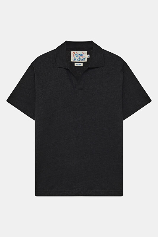 Relax Kalıp Siyah Polo Yaka Erkek T-Shirt