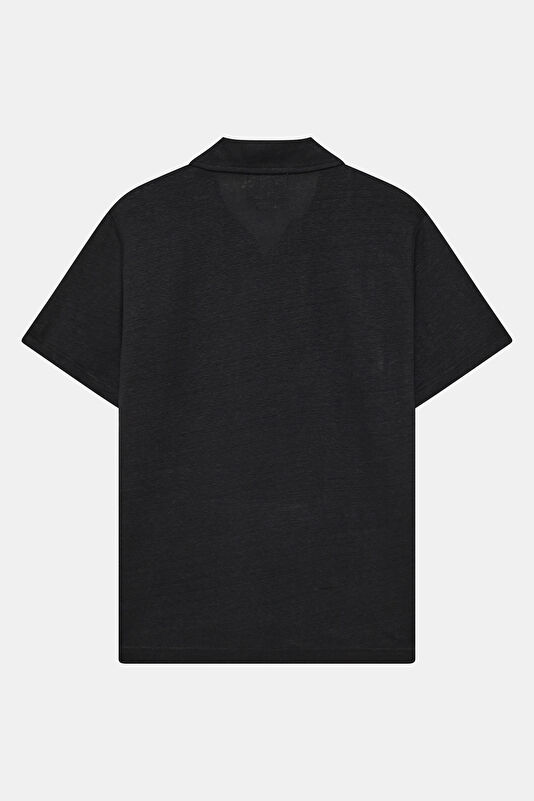 Relax Kalıp Siyah Polo Yaka Erkek T-Shirt 2