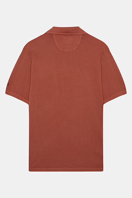 Relax Kalıp Kiremit Polo Yaka Erkek T-Shirt 2