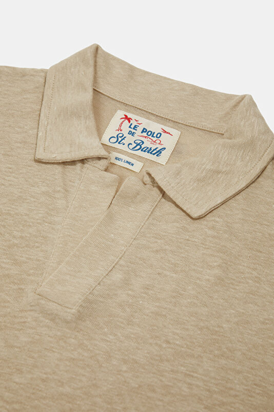 Relax Kalıp Bej Polo Yaka Erkek T-Shirt 3