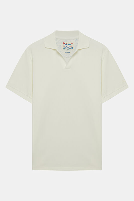 Relax Kalıp Ekru Polo Yaka Erkek T-Shirt