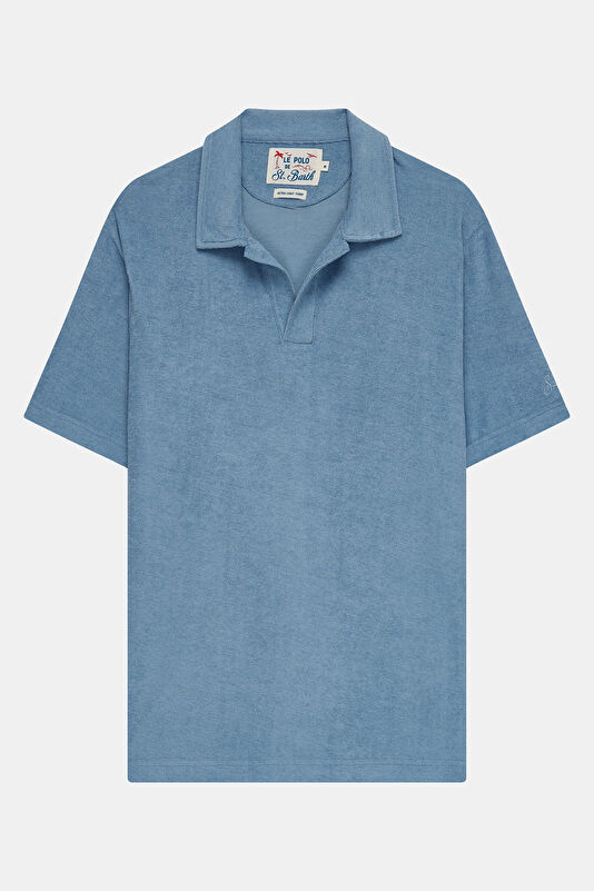 Relax Kalıp Mavi Polo Yaka Erkek T-Shirt