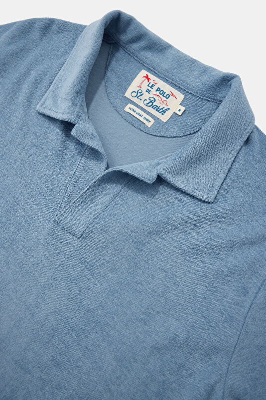 Relax Kalıp Mavi Polo Yaka Erkek  T-Shirt 3