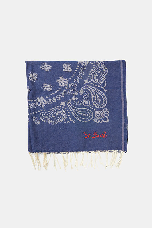 Foutas J N Bandana Patterned Navy Towel