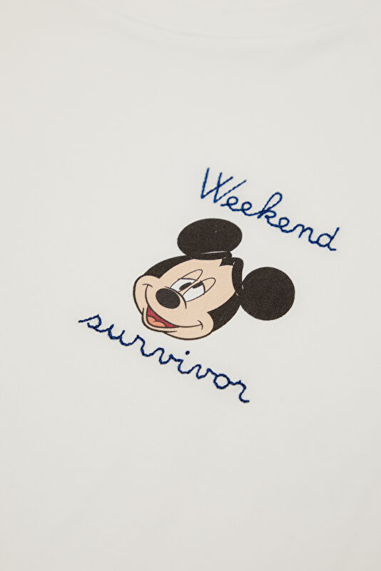 Portofino Mickey Survivor Erkek Beyaz T-Shirt 4