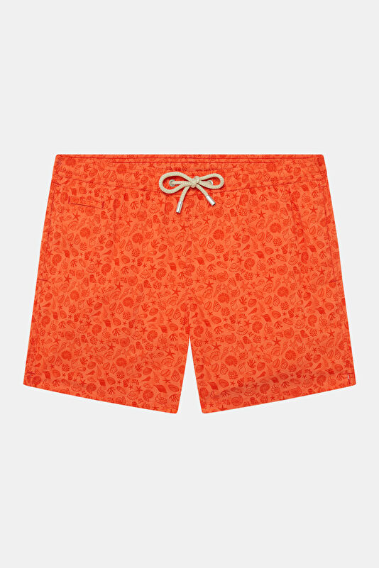 Lighting Micro Stretch Water Shell Men's Orange Swimsuit