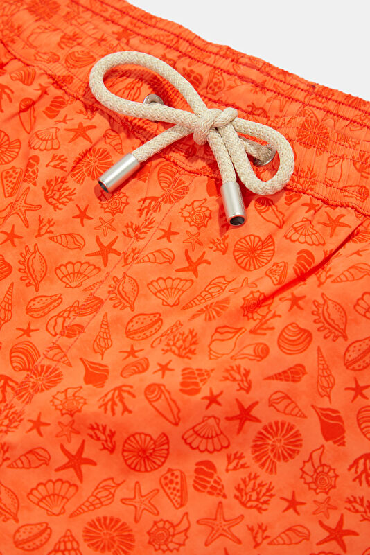 Lighting Micro Stretch Water Shell Men's Orange Swimsuit 3