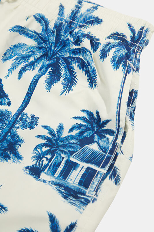 Blue Patterned Elasticated Men's Swimsuit 4