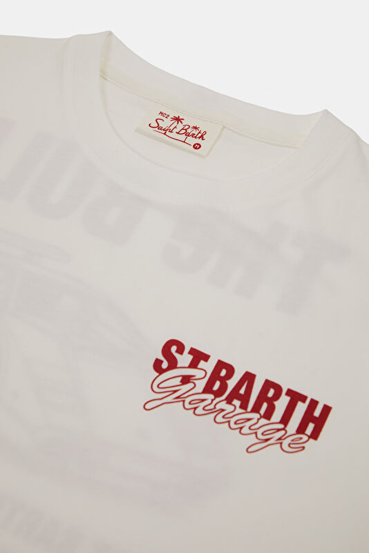 Portland Bull Garage Men's White T-Shirt 3