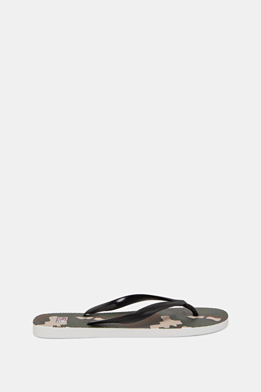 Tommy Camouflage Patterned Men's Khaki Slippers
