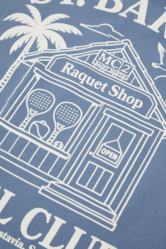 Portland Raquet Shop Erkek Mavi T-Shirt 4