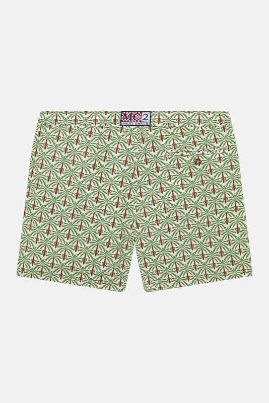 Lighting 70 Palm Pattern Men's Light Green Swimsuit 2