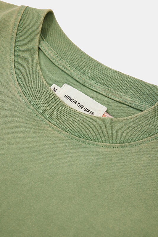 Relax Kalıp Mint Bisiklet Yaka Baskılı Erkek T-Shirt 3