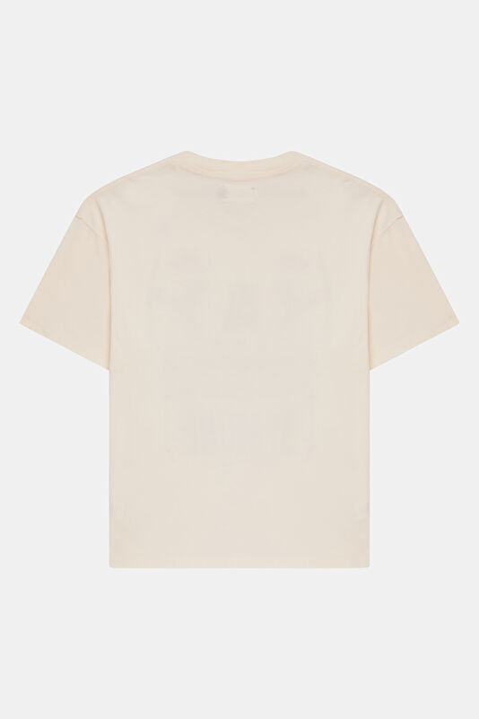 Relax Fit White Crew Neck Printed Men's T-Shirt 2