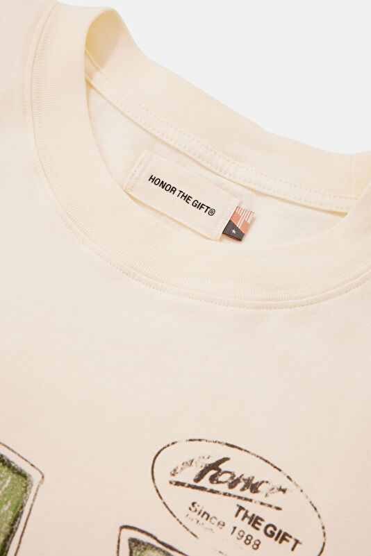Relax Fit White Crew Neck Printed Men's T-Shirt 3