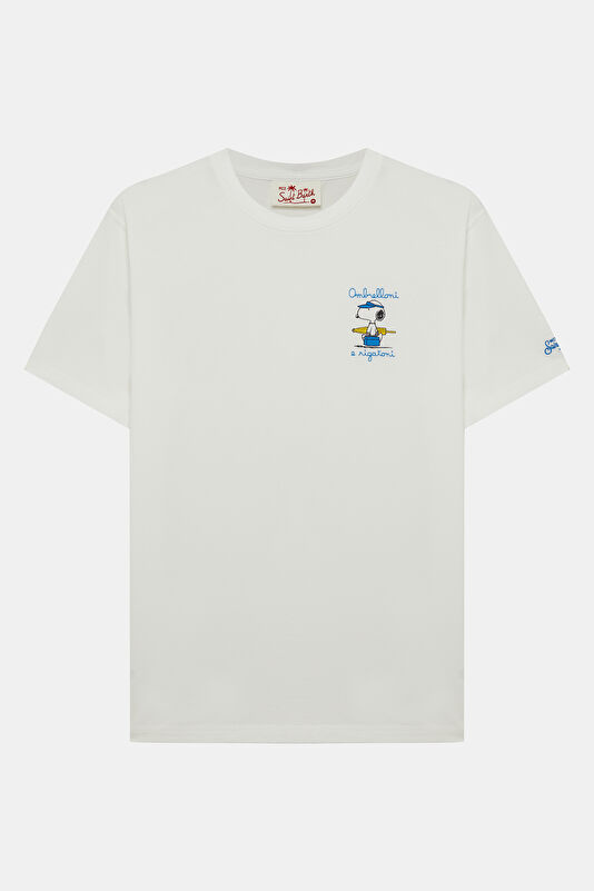 Portofino Snoopy Rigatoni Men's White T-Shirt