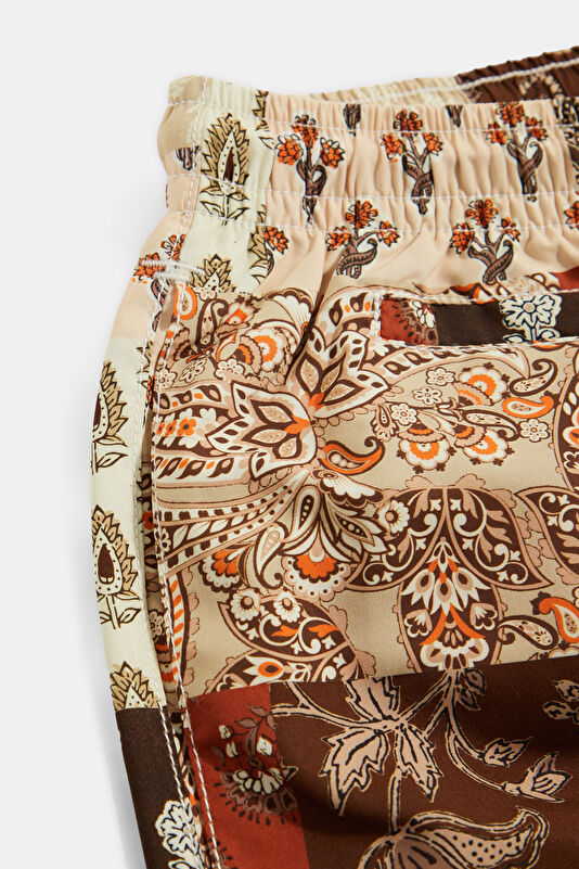 Men's Brown Swim Shorts with Patch Detail 4