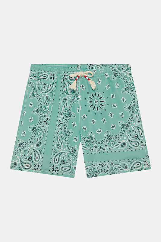 Caprese Bandanna Patterned Men's Mint Swimsuit