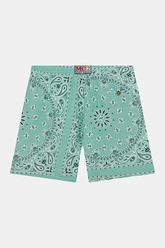 Caprese Bandanna Patterned Men's Mint Swimsuit 2