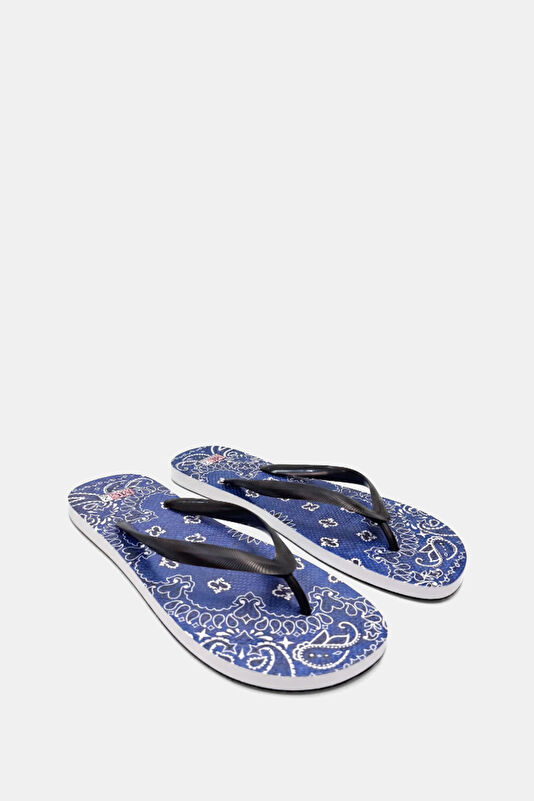 Tommy Bandanna Patterned Men's Navy Slippers